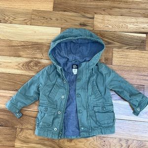 Green canvas cargo jacket 9-12m Oshkosh Bgosh